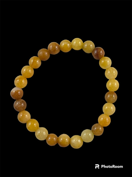 8mm round Yellow Jade bracelet