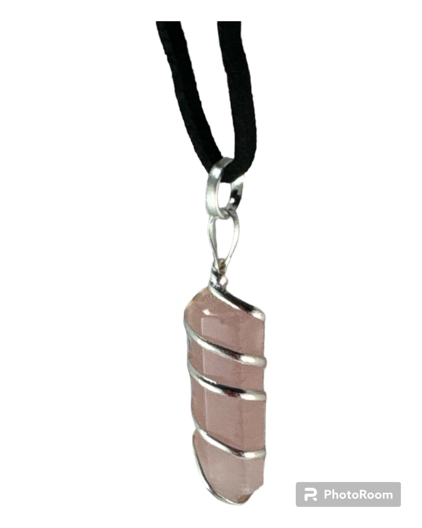 Rose Quartz pendant (vertical drop termintaed point)