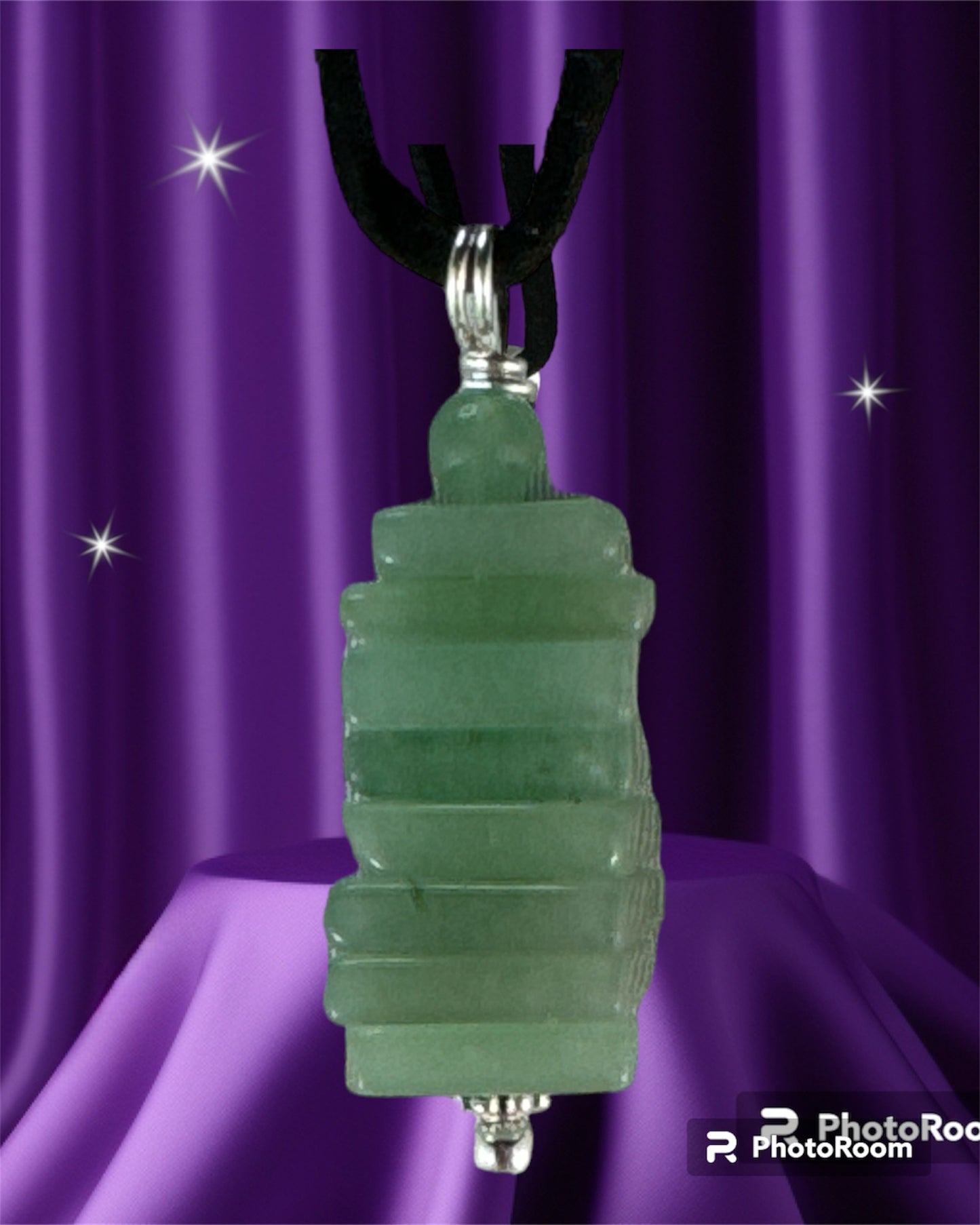 Green Aventurine pendant (stacked squares)