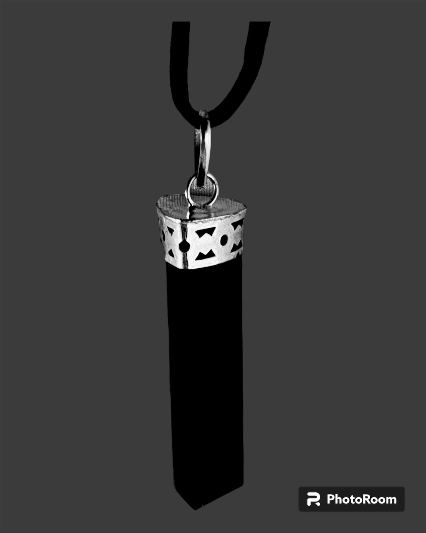 Black Tourmaline pendant (vertical drop terminated point)