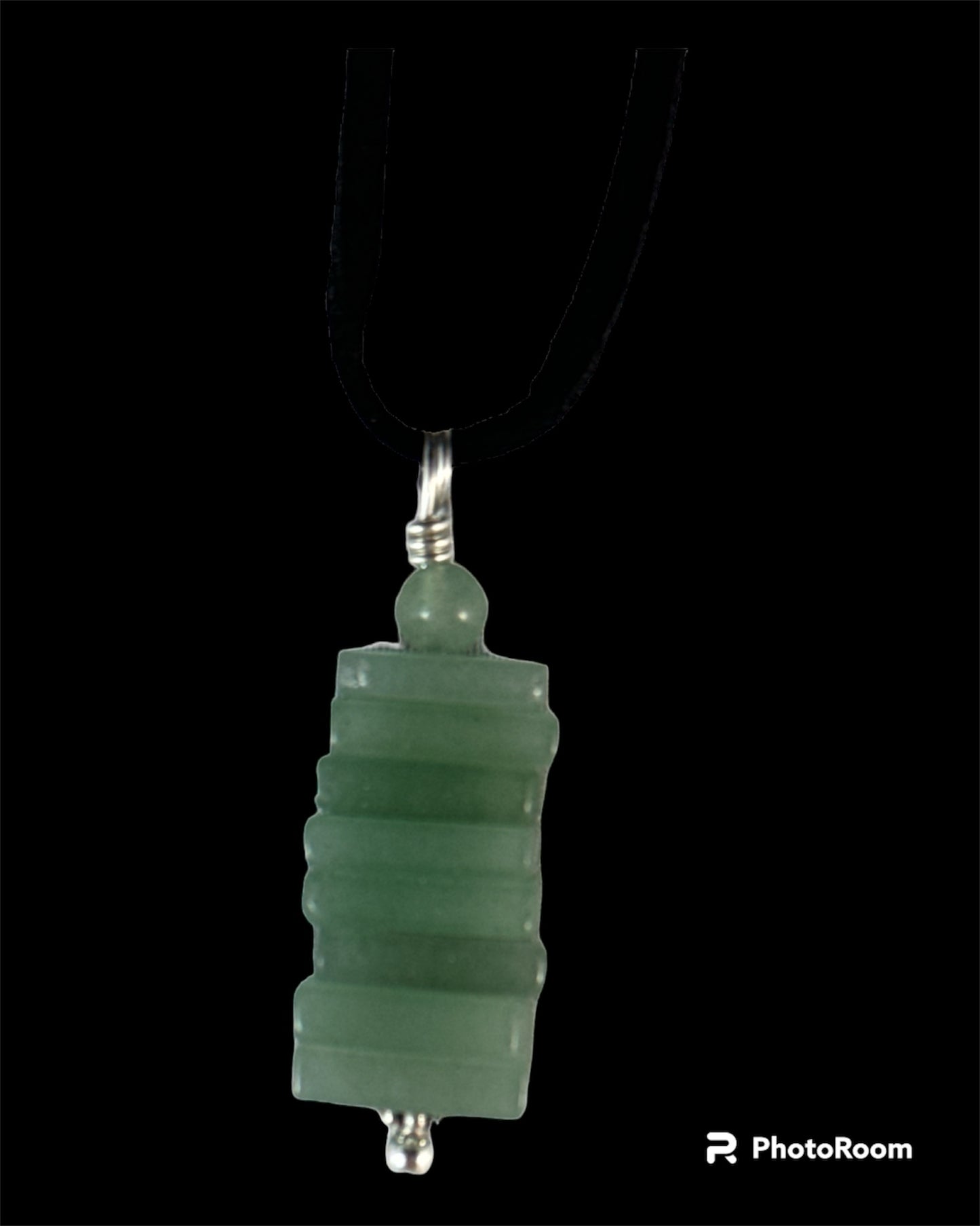 Green Aventurine pendant (stacked squares)