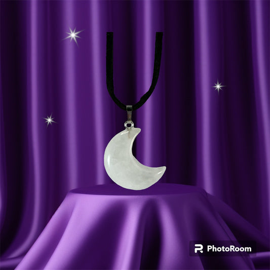 Snow Quartz Moon pendant