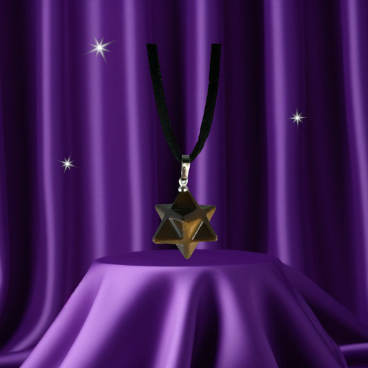 Gold Tiger Eye Merkabas Pendant