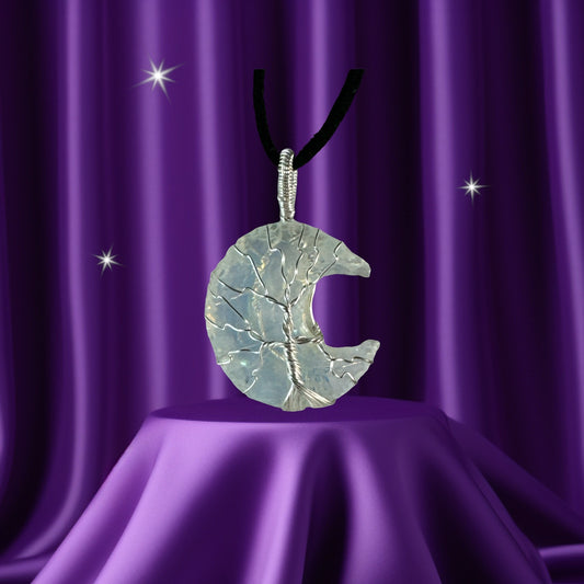 Clear Obsidian Moon Pendant