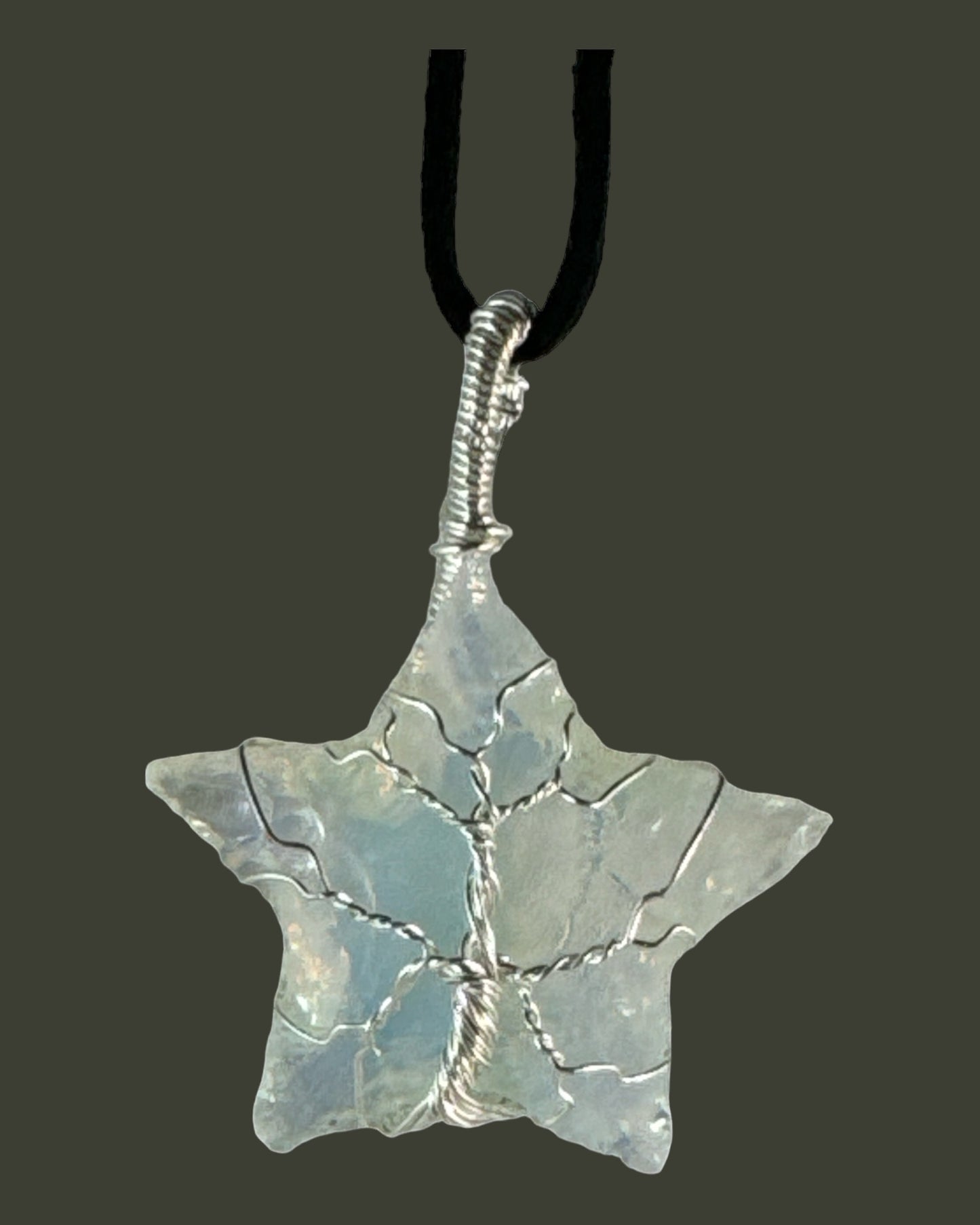 Clear Obsidian Star Pendant