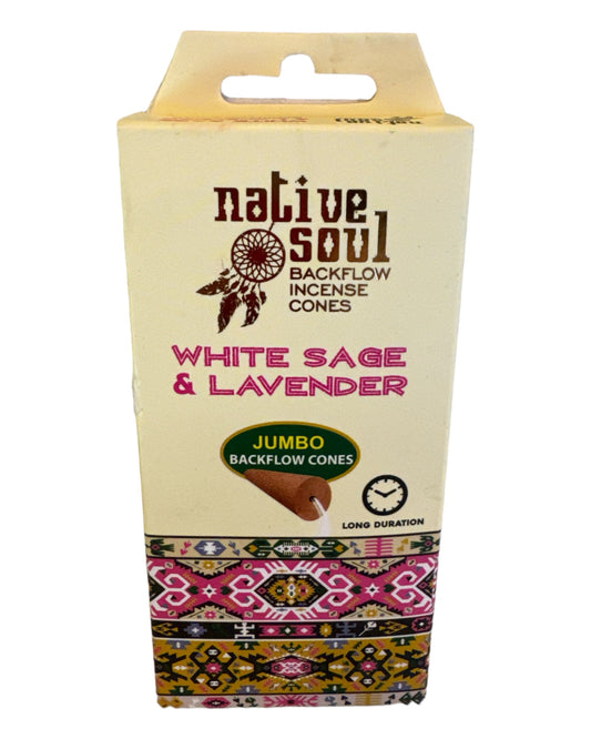 Native Soul White Sage & Lavender Backflow Incense Cones