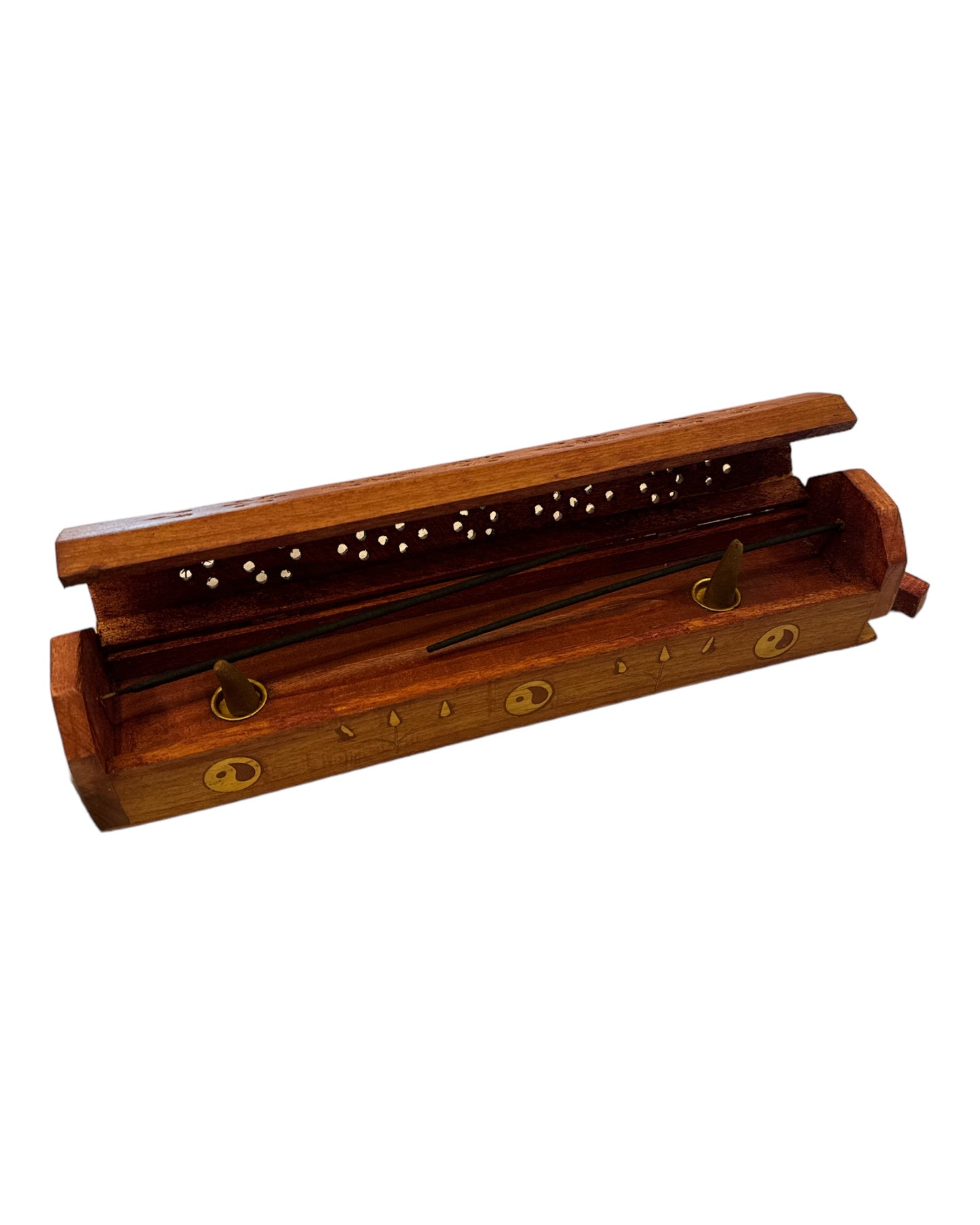 WOOD INCENSE STORAGE BOX/YIN-YANG-12″