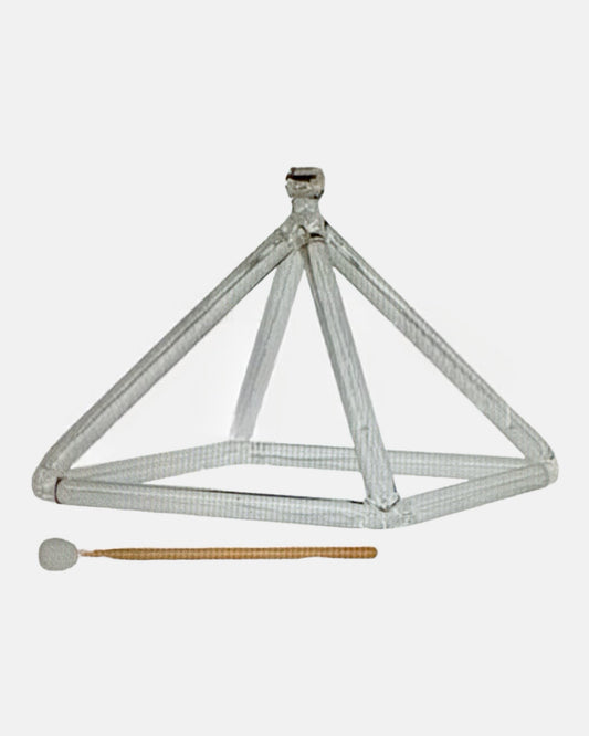 MUSICAL CRYSTAL PYRAMID W/MALLET 7″