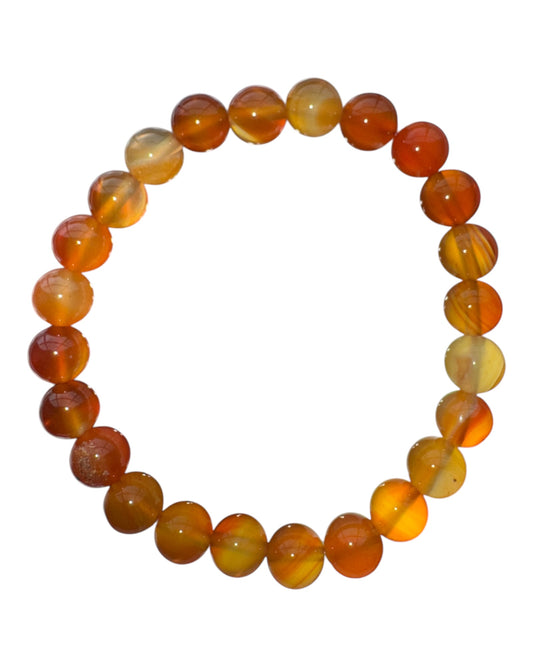 8mm round Red/Brown Agate bracelet