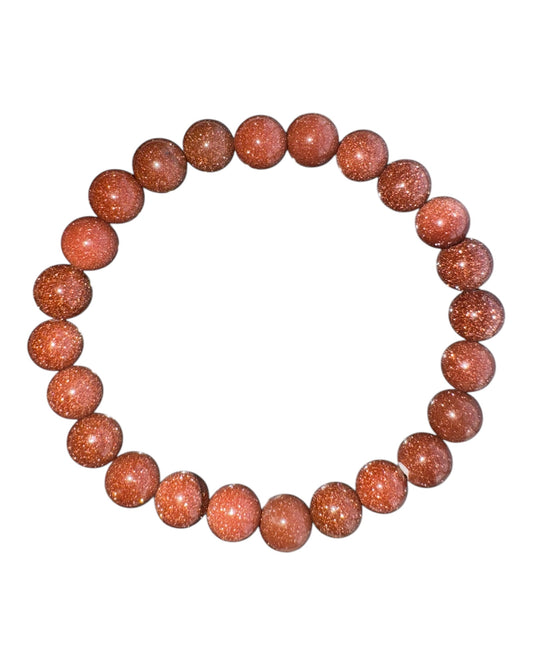 8mm round Gold Sandstone (Goldstone) bracelet