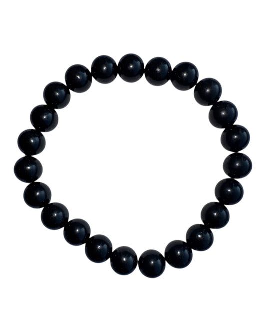8mm round Jet bracelet