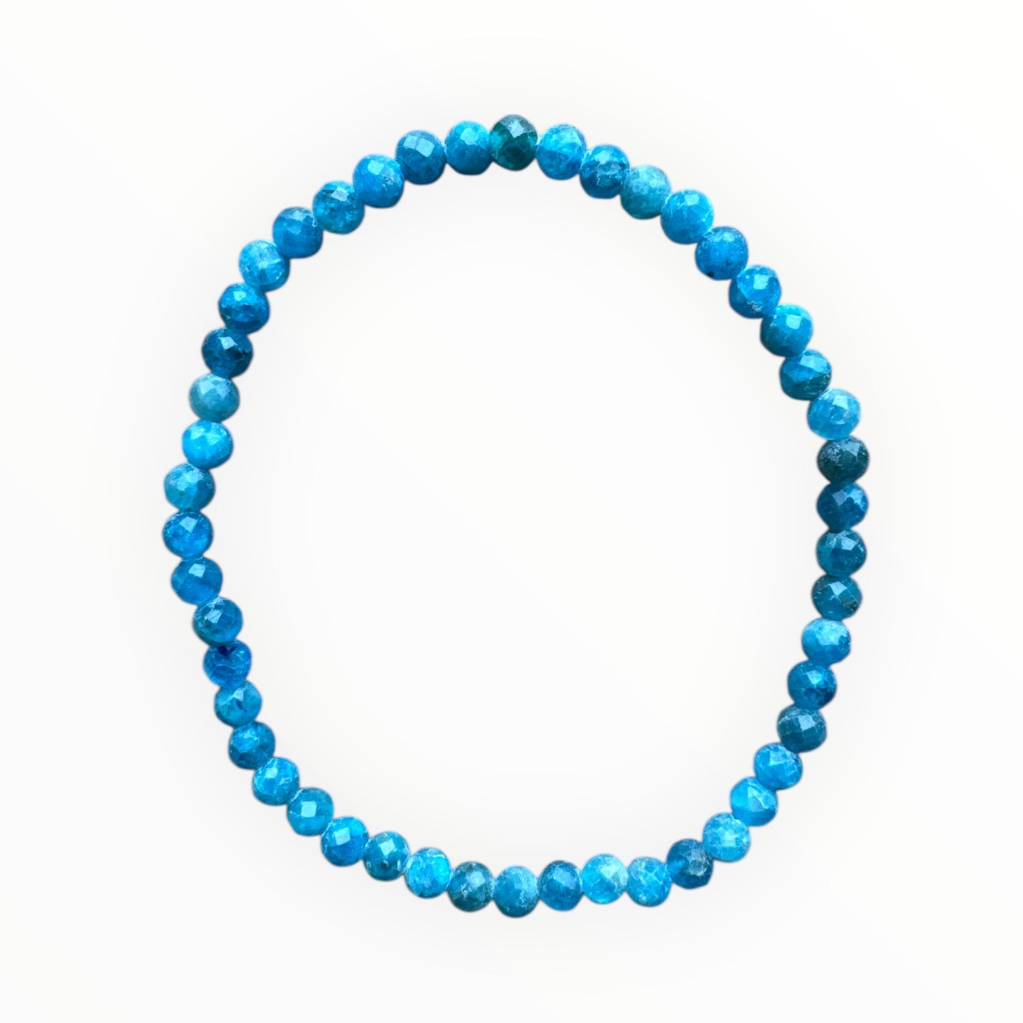 4mm round faceted Apatite bracelet