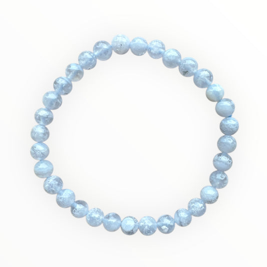 6mm round Blue-lace Agate bracelet